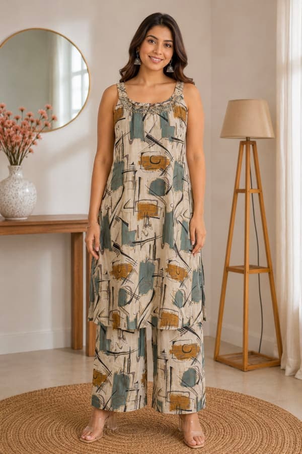 Zehra – Printed Strap Co-ord Set
